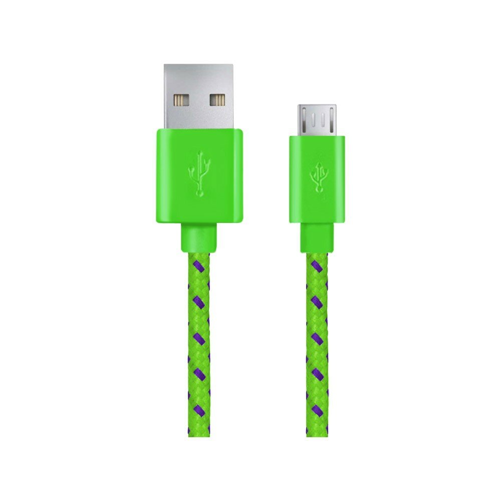Kabel Micro USB Esperanza EB181G w kolorze zielonym widoczny frontem  