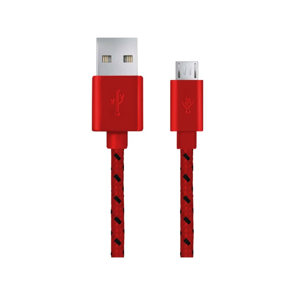 Kabel Micro USB Esperanza EB181R w kolorze czerwonym widoczny frontem  