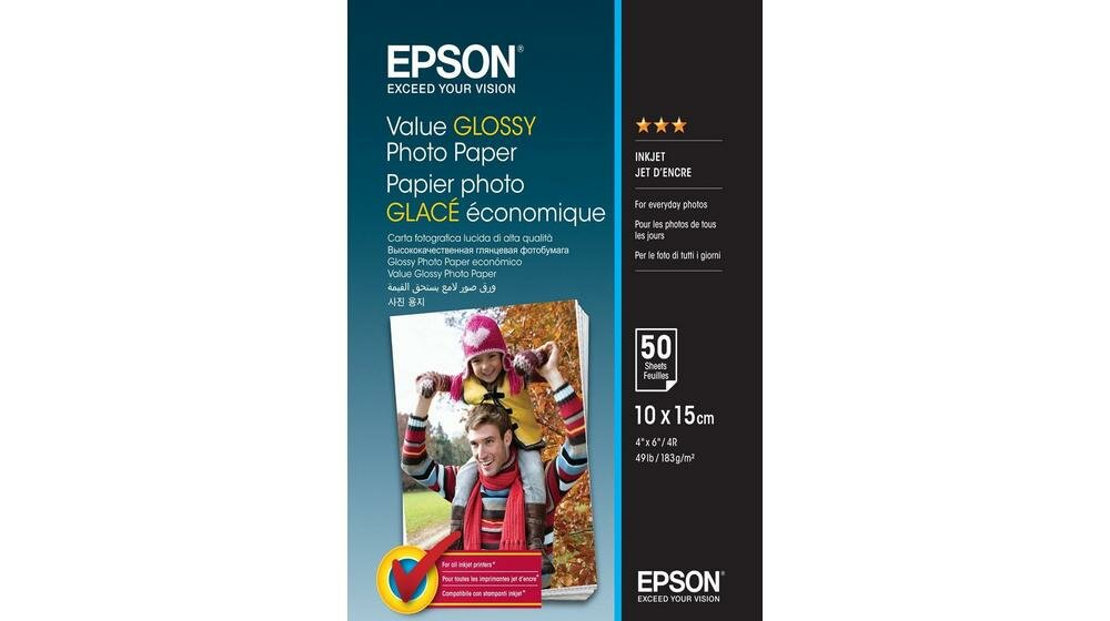 Papier Epson Value Glossy Photo C13S400039 widok na opakowanie od frontu