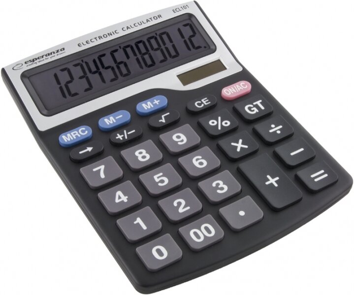 Kalkulator biurkowy Esperanza ECL101 widoczny bokiem