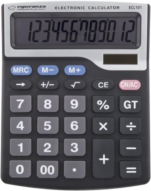 Kalkulator biurkowy Esperanza ECL101 widoczny frontem