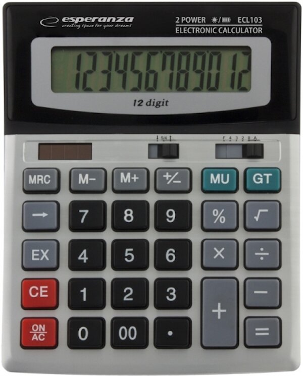 Kalkulator biurkowy Esperanza ECL103 widoczny frontem