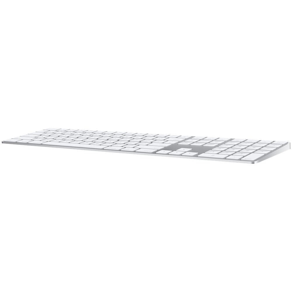 Klawiatura bezprzewodowa Apple Magic Keyboard z polem numerycznym na białym tle