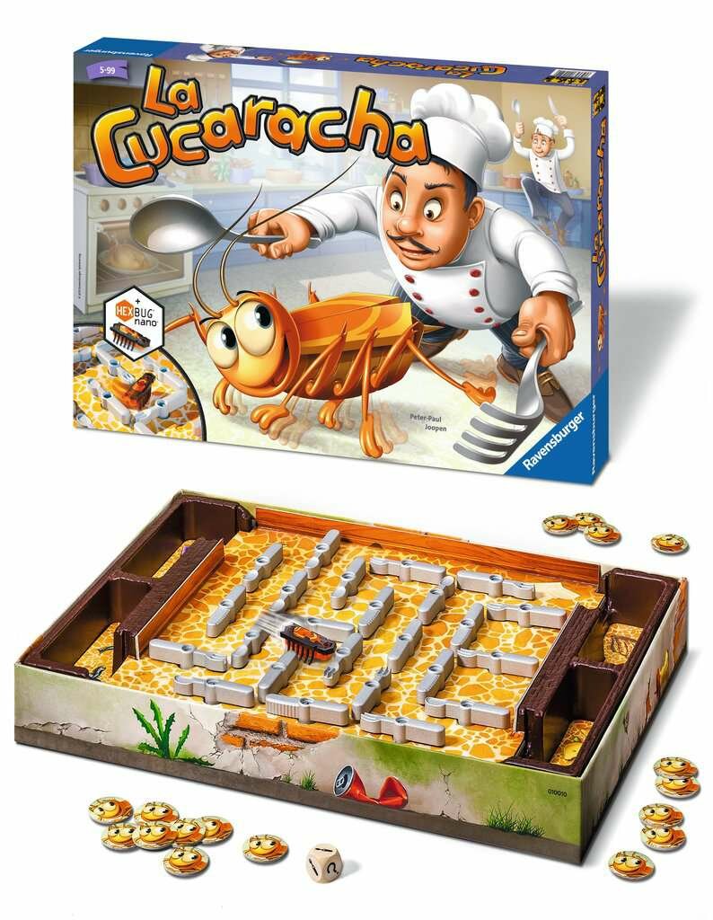 Gra Ravensburger La Cucaracha od 5 do 99 lat elementy gry oraz pudełko