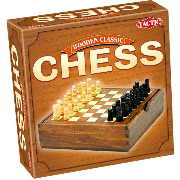 Gra szachy Tactic Wooden Classic widok na pudełko od gry pod skosem