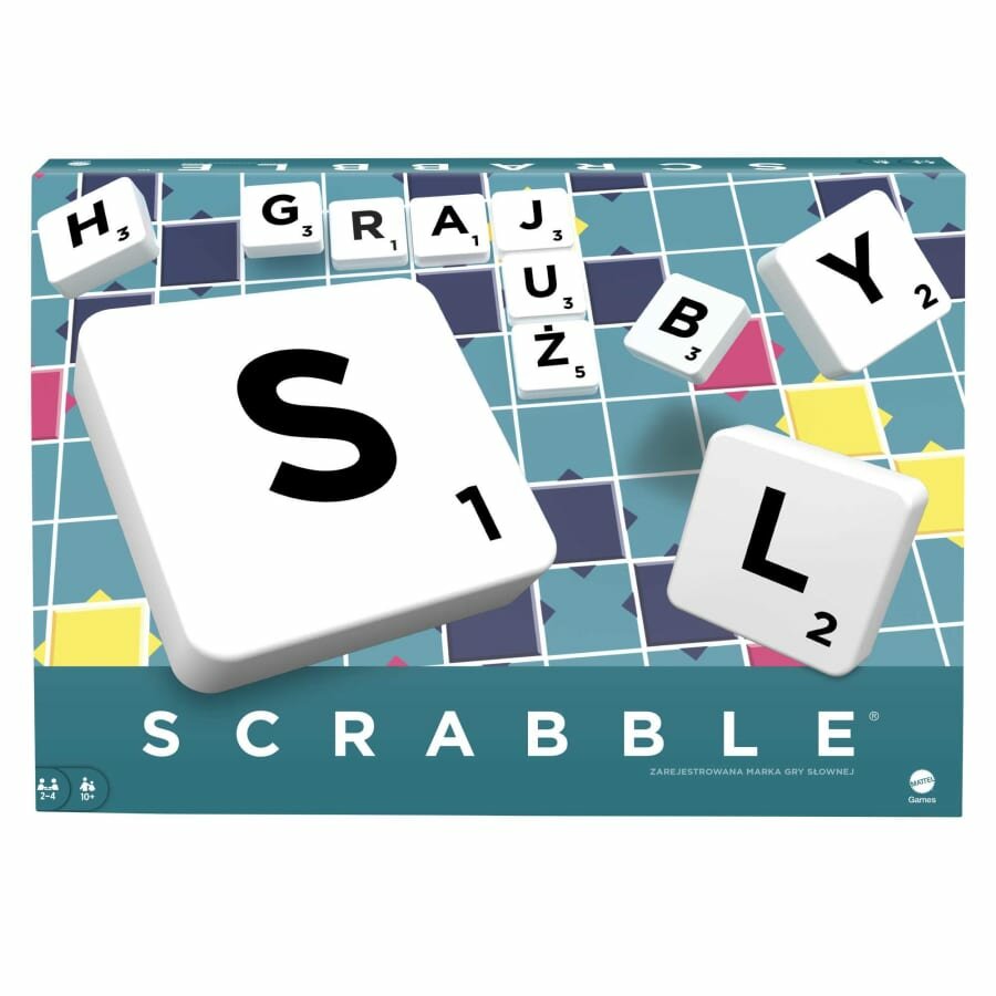Gra słowna Mattel Scrabble Original układanie słów opakowanie gry front