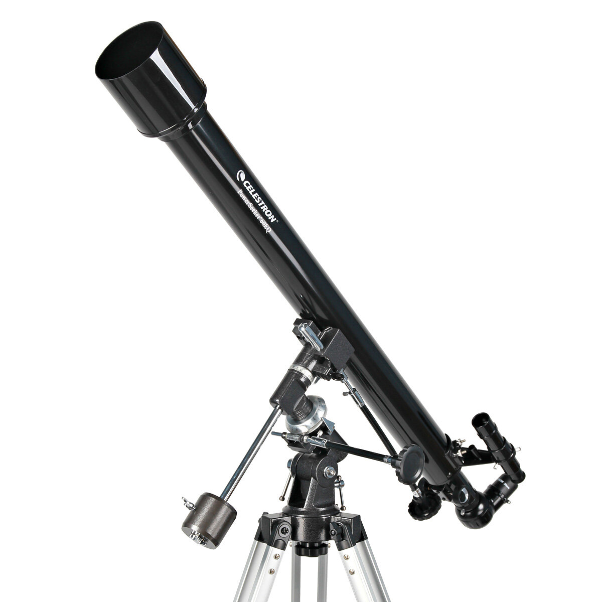 Teleskop Celestron 21043 PowerSeeker 60 EQ widoczny bokiem