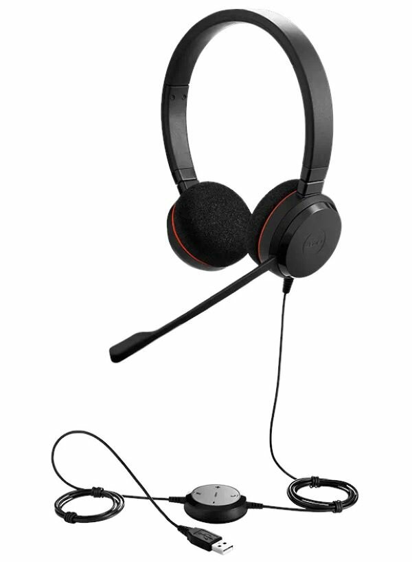 Zestaw słuchawkowy Jabra Evolve 20 UC czarny słuchawki z kablem i modułem