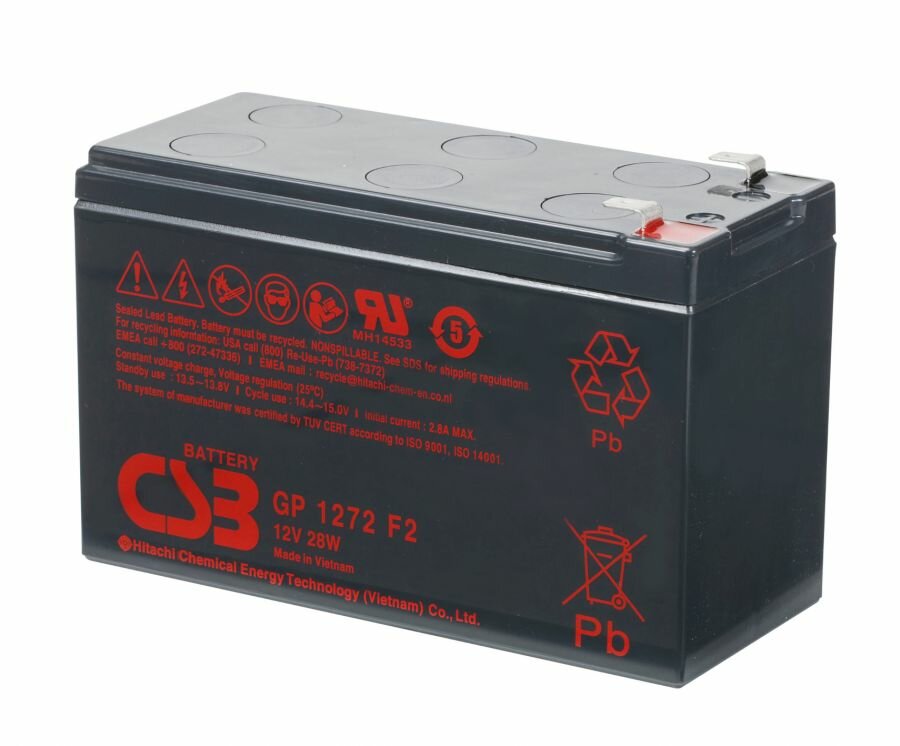 Akumulator CSB GP1272F2 lekko po skosie 