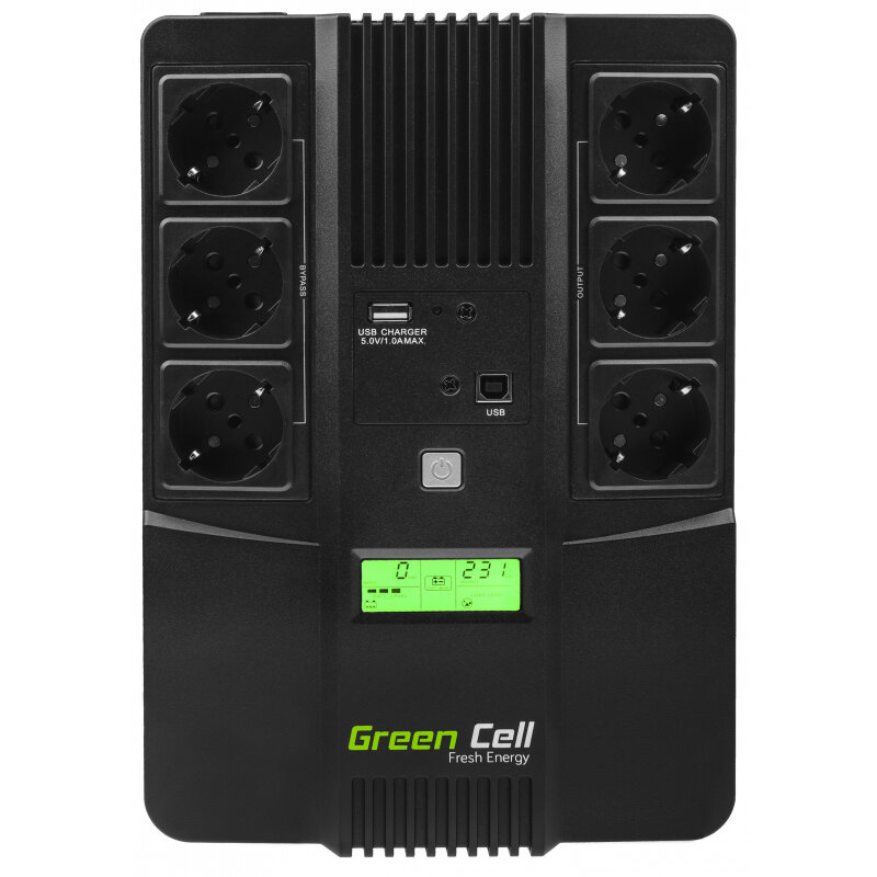 Zasilacz awaryjny UPS Green Cell UPS07 AiO 800VA 480W widoczny z góry