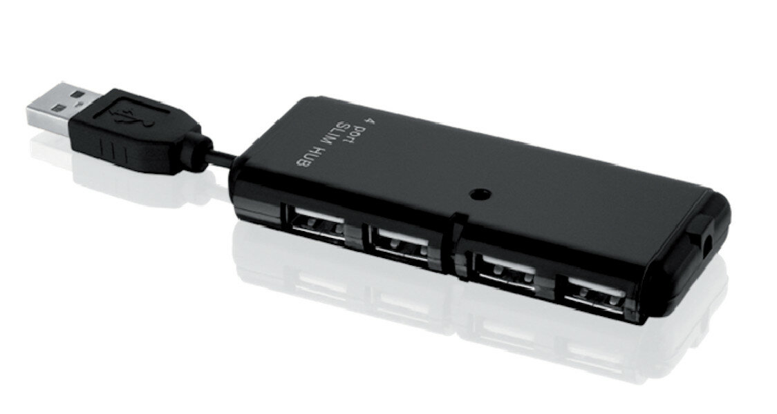 Hub USB 2.0 iBOX 4-portowy widoczny bokiem