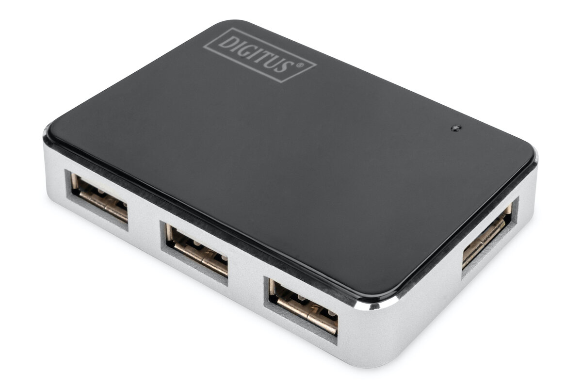 Hub USB 2.0 Digitus 4 porty widoczny bokiem