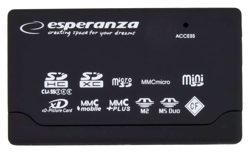 Czytnik kart pamięci Esperanza EA119 USB 2.0 front