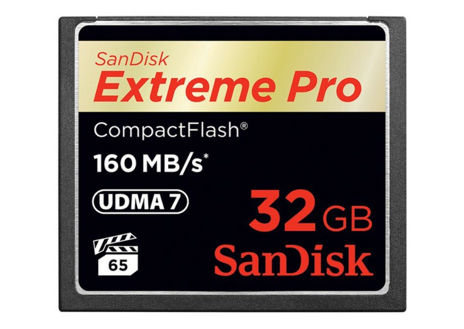 Karta pamięci SanDisk Compactflash Extreme PRO SDCFXPS-032G-X46 32GB widok od przodu