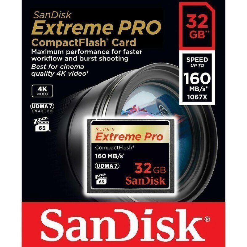 Karta pamięci SanDisk Compactflash Extreme PRO SDCFXPS-032G-X46 32GB widok opakowania