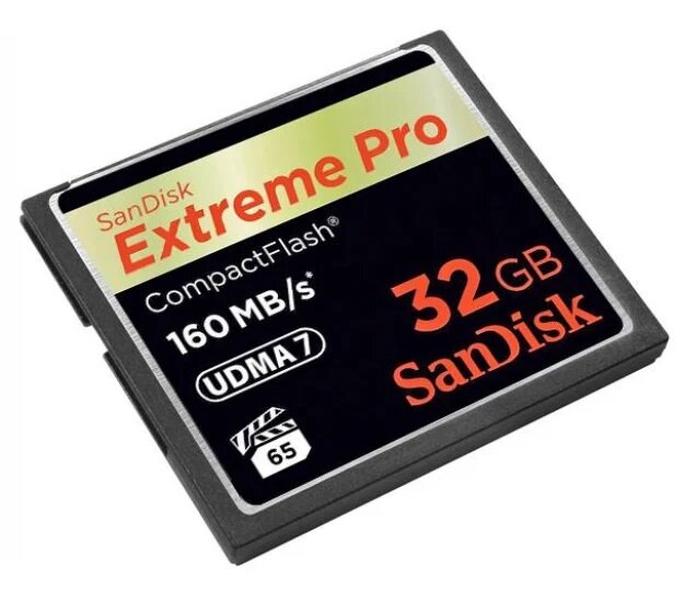Karta pamięci SanDisk Compactflash Extreme PRO SDCFXPS-032G-X46 32GB widok pod skosem