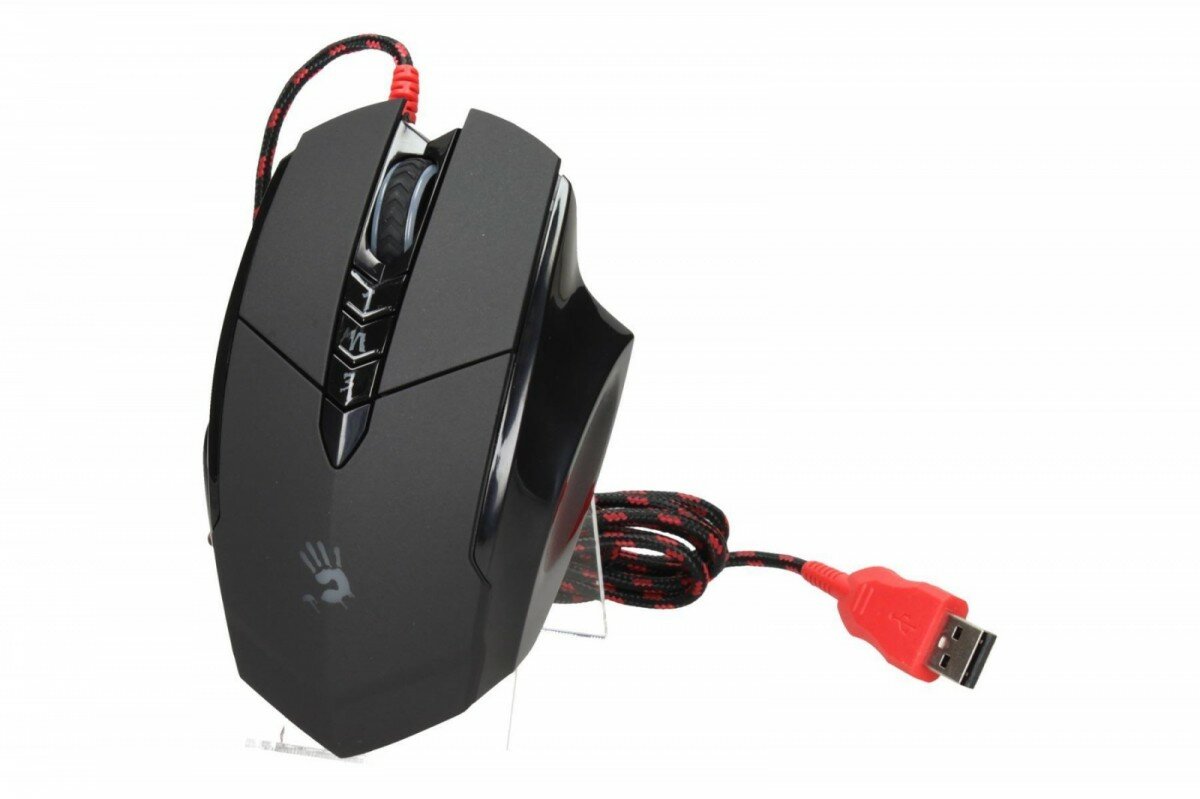 Mysz A4 Tech Bloody V7m USB widoczna z góry z kablem