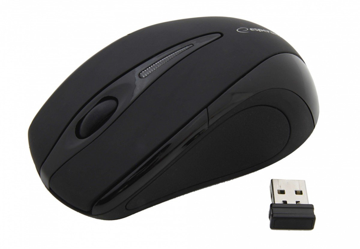 Mysz Esperanza Antares EM101K widok od przodu z nadajnikiem USB