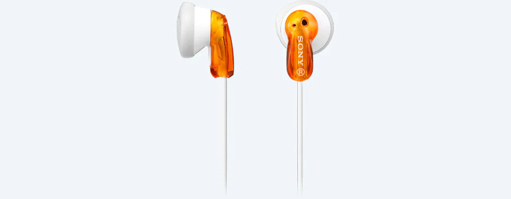 Sony Słuchawki douszne MDR-E9LPP widok na pomarańczowe słuchawki od frontu