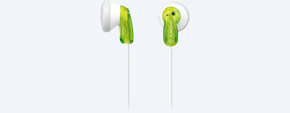 Sony Słuchawki douszne MDR-E9LPP widok na zielone słuchawki od frontu
