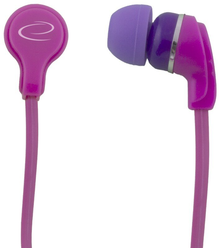 Słuchawki douszne Esperanza EH147P w kolorze fioletowym widoczne bokiem 
