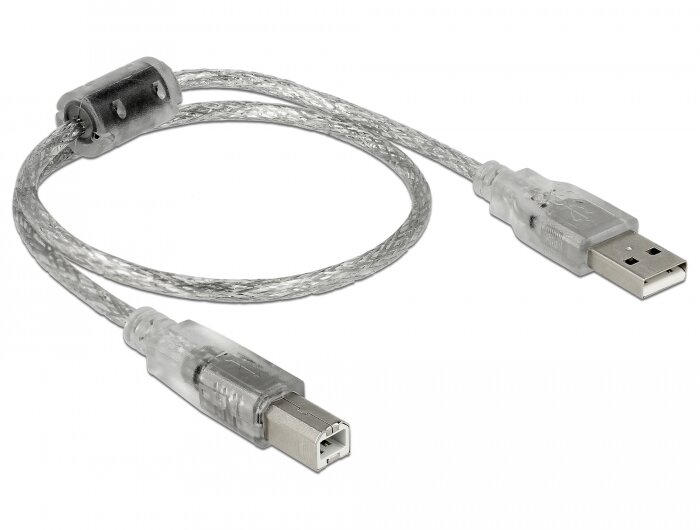 Kabel USB Delock 82057 widok na zwinięty kabel z widocznymi wtykami