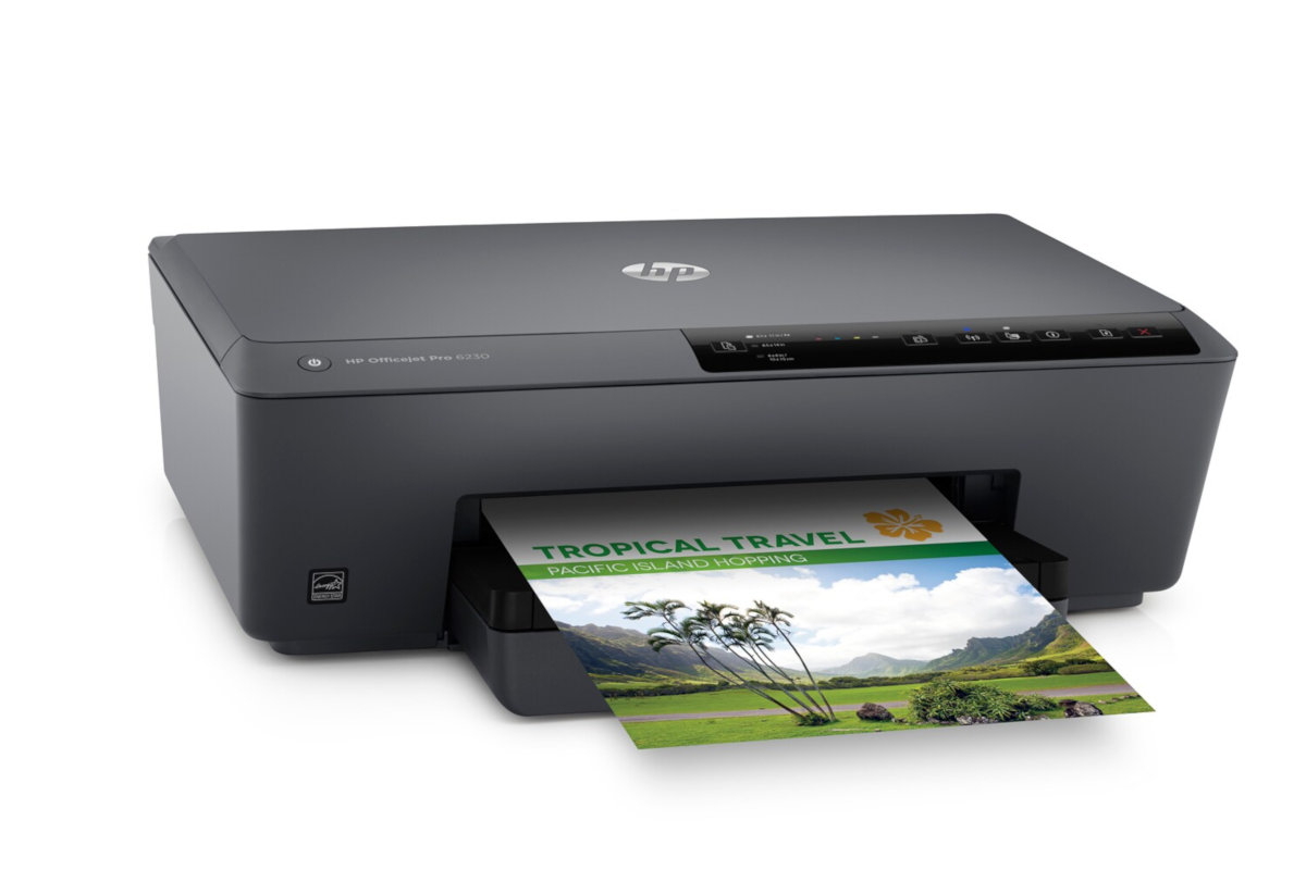 Drukarka HP Officejet Pro 6230 E3E03A InstantInk widok na przód drukarki od lewej strony
