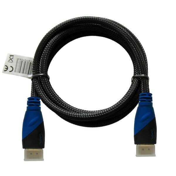 Kabel HDMI SAVIO CL-48 2m czarno-niebieski widok na zwinięty kabel