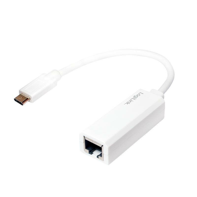 Adapter LogiLink Gigabit Ethernet do USB-C frontem