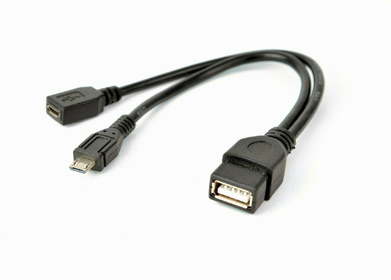 Kabel USB Gembird A-OTG-AFBM-04 pod skosem na białym tle