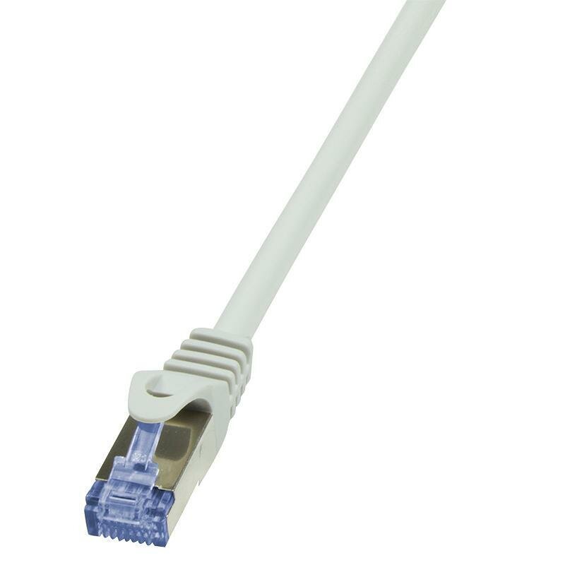 Kabel Patchcord LogiLink CQ3062S CAT.6A S/FTP 3m szary złącze męskie RJ45
