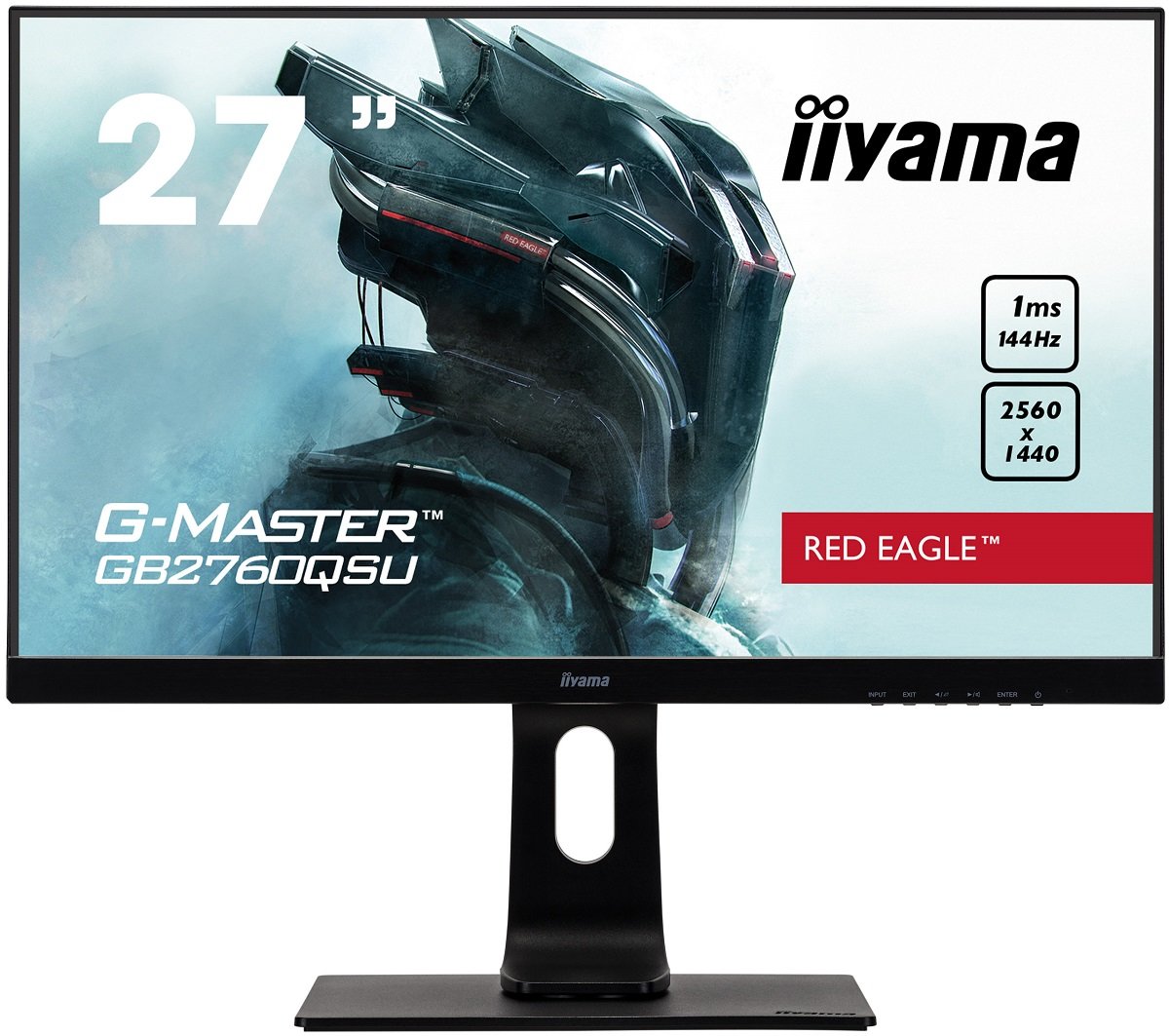 Monitor Iiyama G-Master GB2760QSU-B1 Red Eagle widok na ekran od przodu