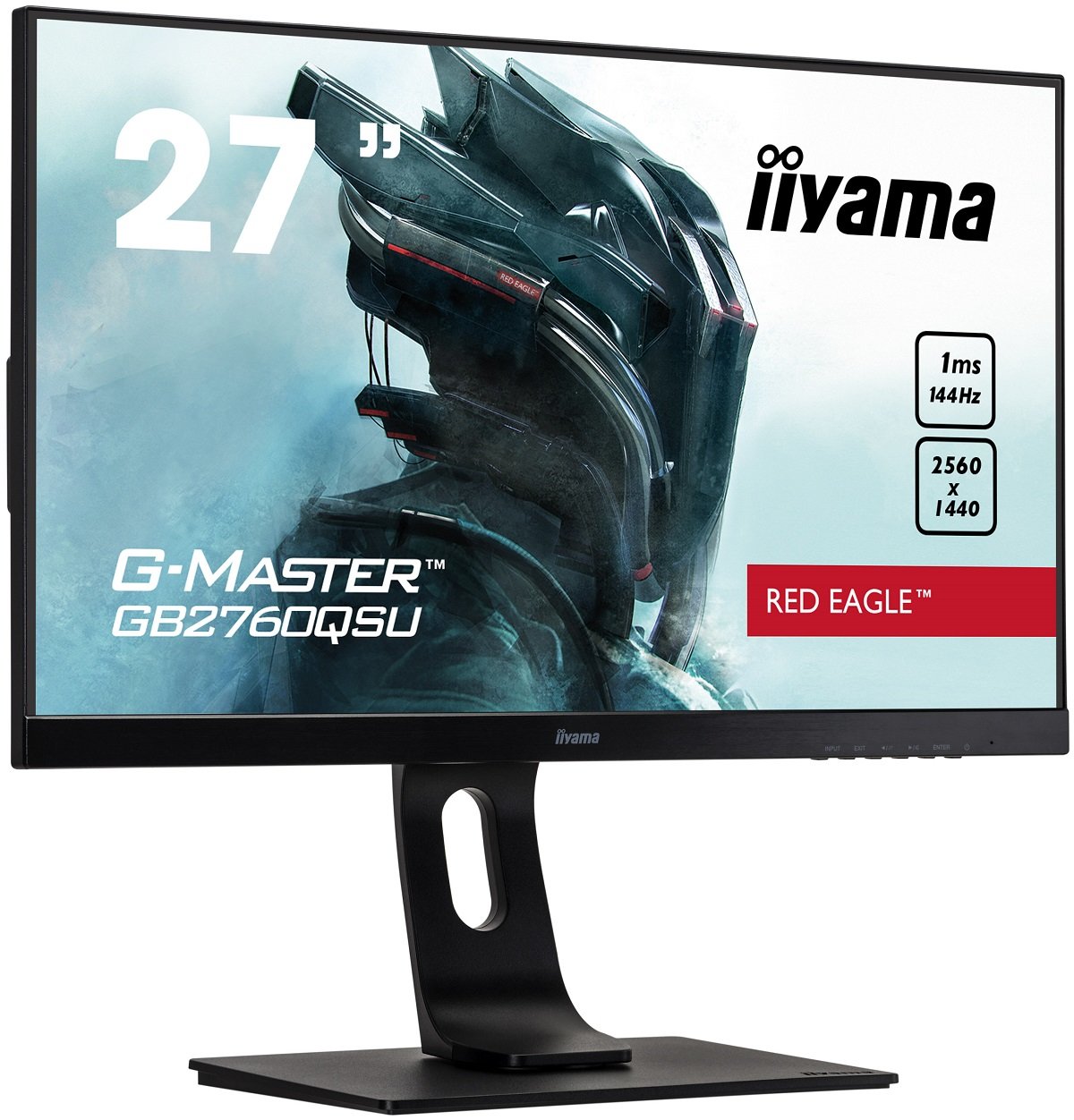 Monitor Iiyama G-Master GB2760QSU-B1 Red Eagle widok na ekran od przodu pod skosem z lewej strony