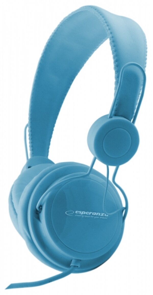 Słuchawki stereo Esperanza EH148G niebieskie widoczne bokiem