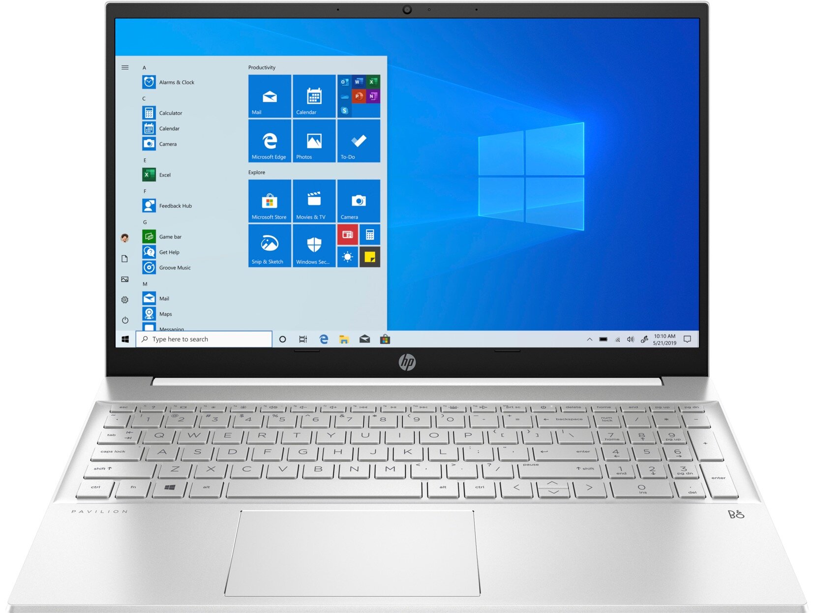 Laptop HP Pavilion 15-eh0032nw 15 6 FHD AMD RYZEN 5 4500U 512GB 8GB WIN 10 HOME Ceramiczna biel widok pod kątem na przód laptopa