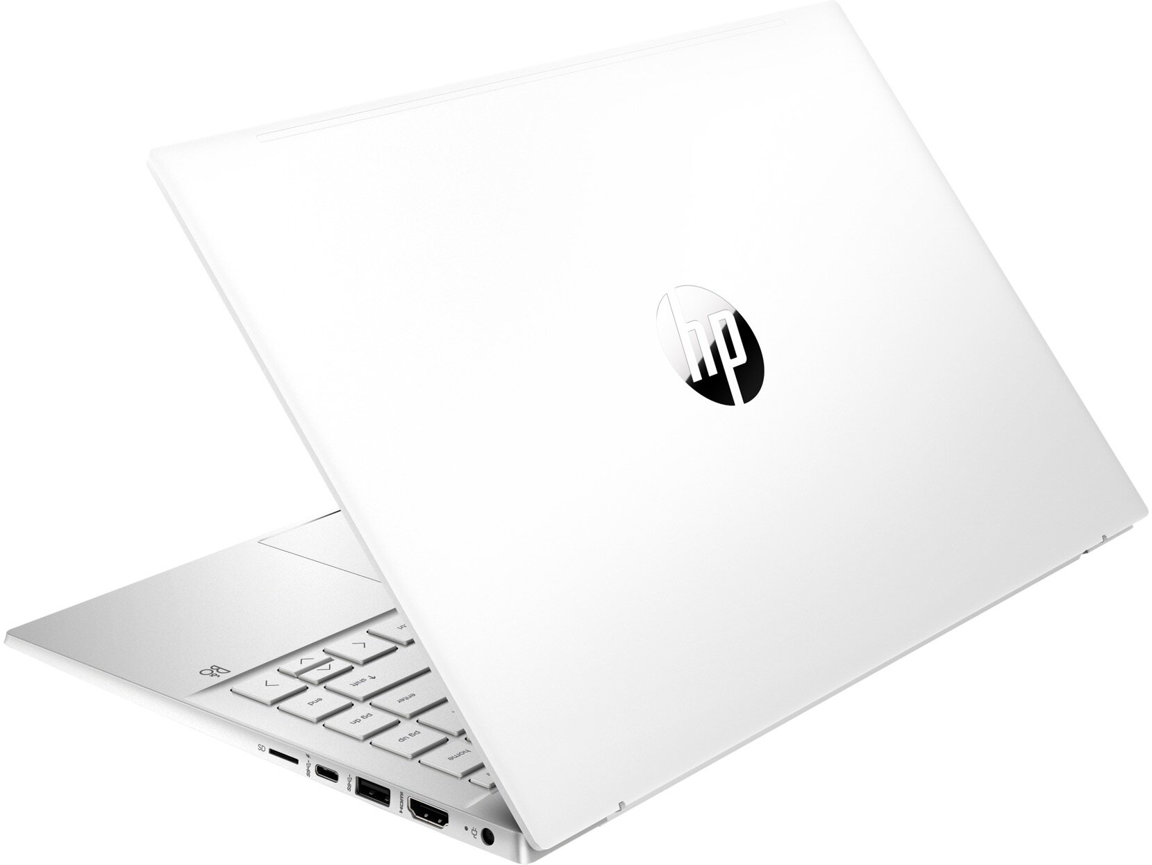 Laptop HP Pavilion 15-eh0032nw 15 6 FHD AMD RYZEN 5 4500U 512GB 8GB WIN 10 HOME Ceramiczna biel widok pod kątem na pokrywę matrycy