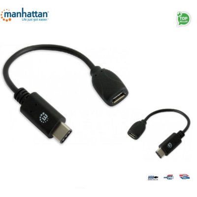 Фото - Кабель Philips Kabel USB Manhattan USB 2.0 MIC-C/MIC-B M/F 0,15m, czarny 