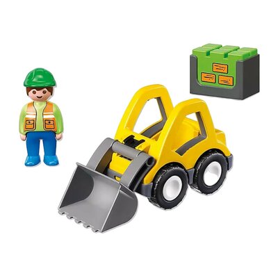 Zdjęcia - Klocki Playmobil Zabawka  ładowarka kołowa z ruchomą łopatą, figurką i akcesoriami 