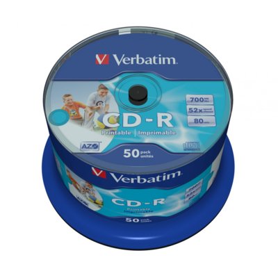 Zdjęcia - Nośnik optyczny Verbatim CD-R 52x 700MB 50P CB Printable 43438 