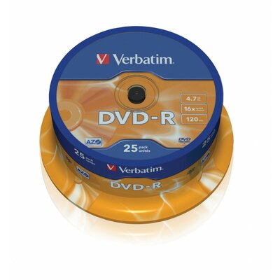Zdjęcia - Nośnik optyczny Verbatim DVD-R  16x 4.7GB  MATT SILVER (Cake 25)