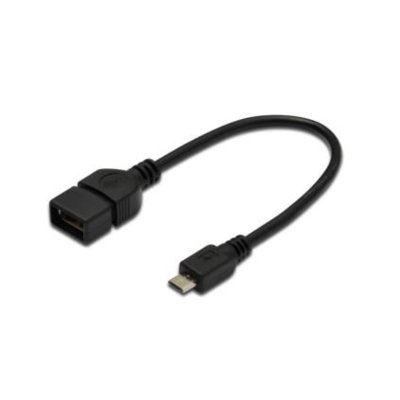 Zdjęcia - Kabel ASSMANN  OTG USB  2.0 A /F - microUSB B/M 0,2m 