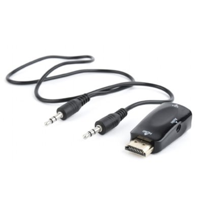 Zdjęcia - Czytnik kart pamięci / hub USB Gembird Adapter HDMI A(M)->VGA(F) + AUDIO 
