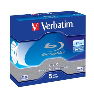 Фото - Оптичний диск Verbatim BD-R  6x 25GB  Blu-Ray Hard Coat (Jewel Case 5)