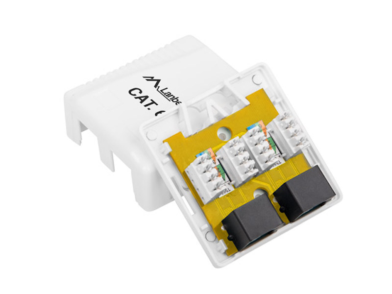 xyz - Gniazdo natynkowe Lanberg OU6-0002-W 2x RJ45 Kat.6 białe - abc