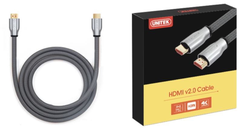 xyz - Kabel HDMI Unitek Y-C138RGY HDMI v.2.0 M/M LUX oplot 2m - abc