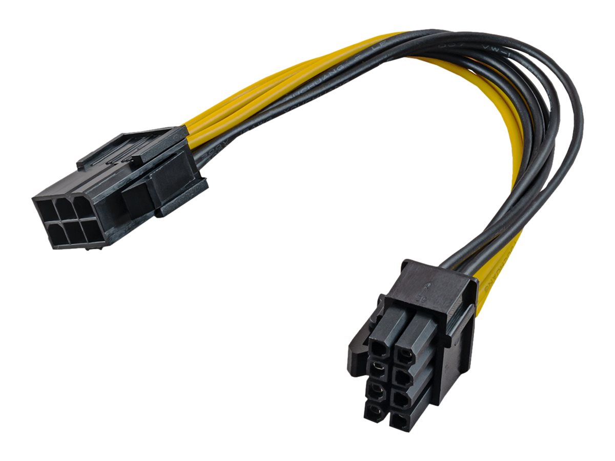 xyz - Kabel zasilający Akyga AK-CA-07 ( PCI-E 6pin / PCI-E 8pin F-M PVC 0,2m czarno-żółty ) - abc