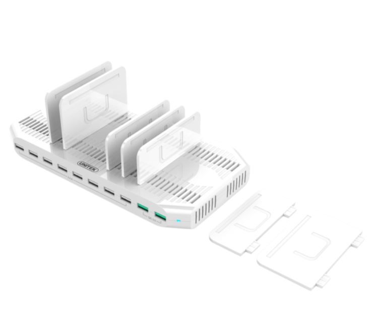 xyz - Stacja ładująca Unitek Y-2190A, 10 x USB; QC3.0; 96W - abc