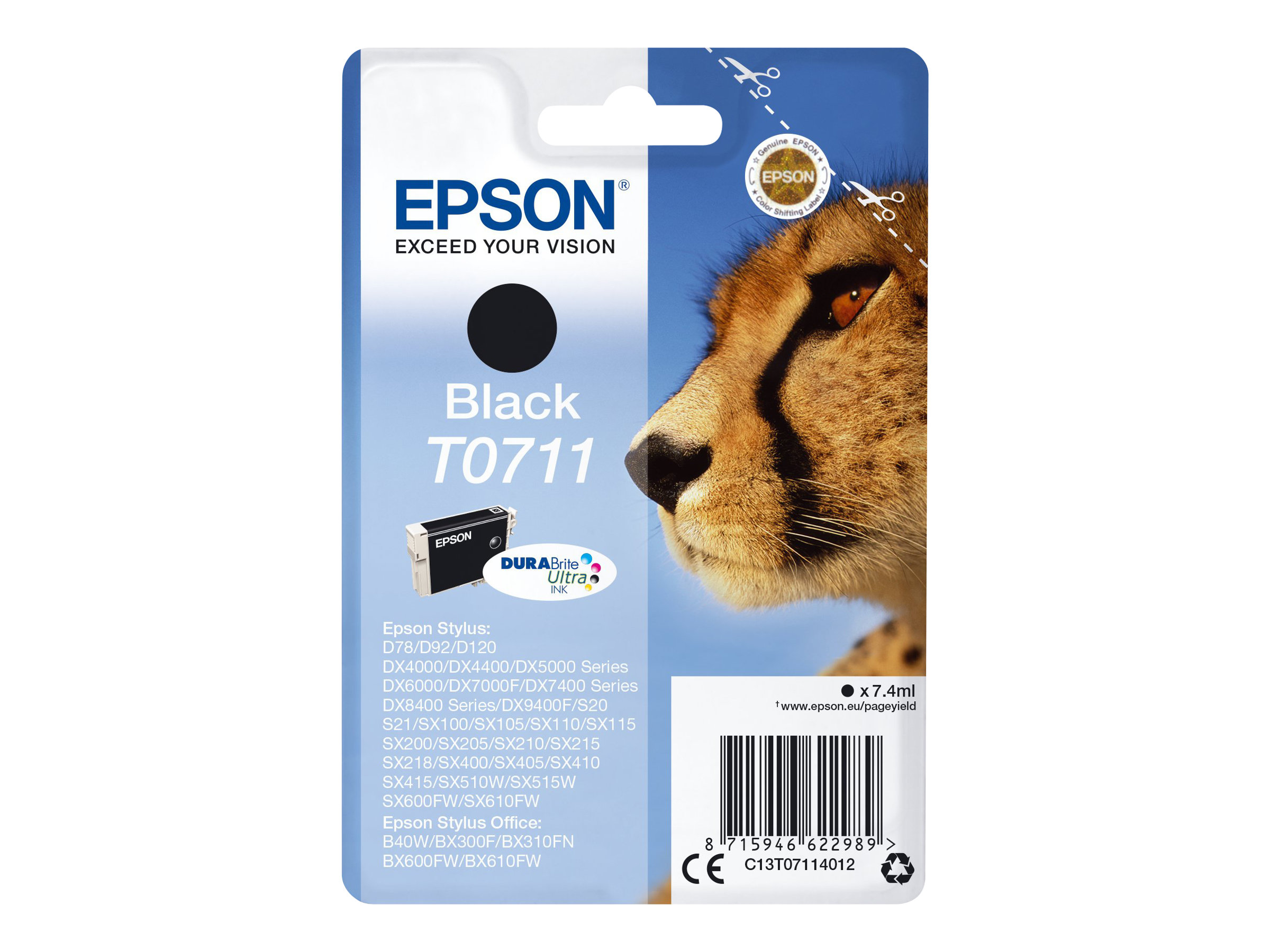 xyz - Epson Tusz T0711 BLACK  7.4ml do SX115/215/218/415/BX610W - abc