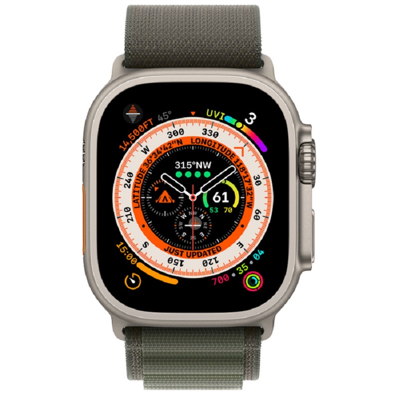 xyz - Smartwatch Apple Watch Ultra GPS + Cellular 49 mm tytan + zielona opaska Alpine L - abc