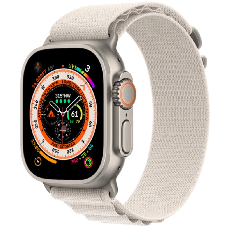 xyz - Smartwatch Apple Watch Ultra GPS + Cellular 49 mm tytan + opaska Alpine księżycowa poświata S - abc